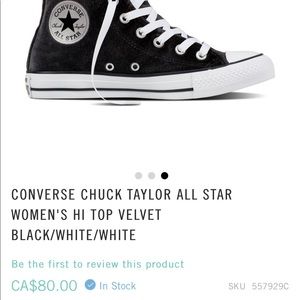 Converse Chuck Taylor women’s velvet Hi tops sz7